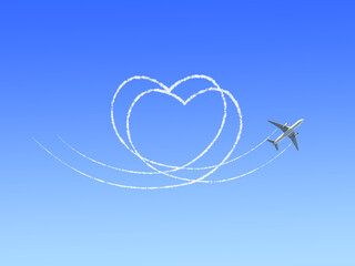 Aircraft draw a heart in the sky