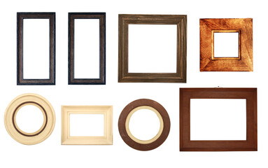 Set of retro wooden frames