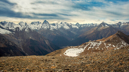 panorama landscape with snow