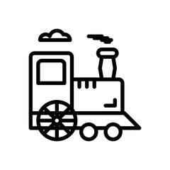 train icon isolated on white background. vector illustration in line style. EPS 10