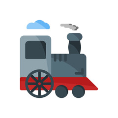 train icon isolated on white background. vector illustration in flat style. EPS 10