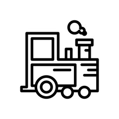 line style icon of train isolated on white background. EPS 10