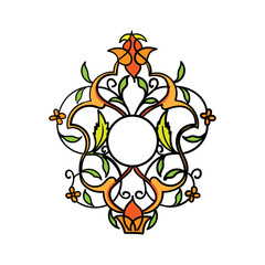 floral decoration design vector. colorful floral decoration.