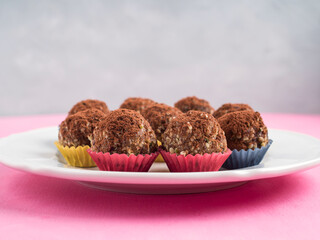 Energy protein balls with nuts, seeds, cocoa