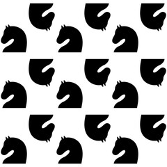 Seamless pattern with Chess knight. Endless background. Vector illustration.