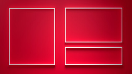 Square frames 3d render for background