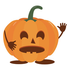 Pumpkin halloween holiday. Halloween pumpkin, funny scared face. Isolated vector sign symbol. Autumn holidays