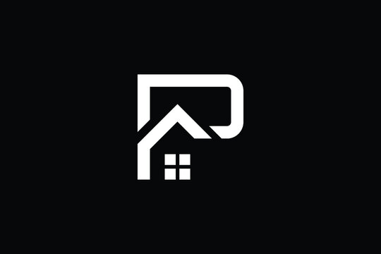 P letter real estate logo design - alphabet P property, construction,  business corporate, home sign icon monogram template. Stock Vector