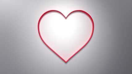 Heart frame 3d render for background