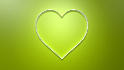 Heart frame 3d render for background