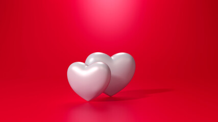 Hearts 3d render for background