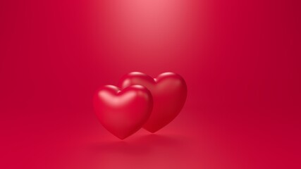 Hearts 3d render for background