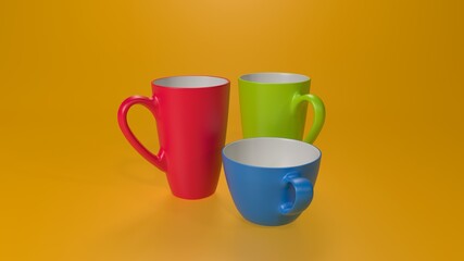 Mug/cup 3d render for background