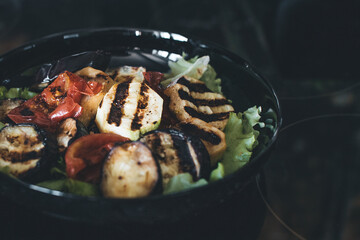 grilled vegetables with salad