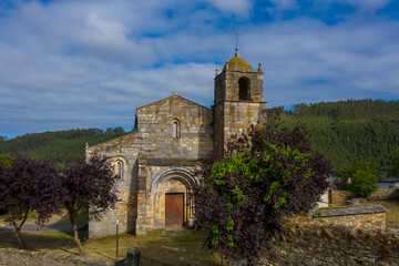 Fototapeta na wymiar aerial view of San Martiño´s Basilic in Foz Galicia