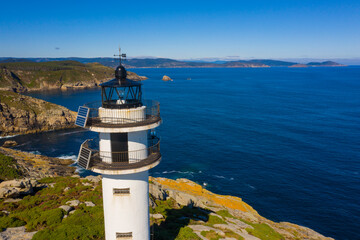 Fototapeta na wymiar Aerial view Rondacoira´s Lighthouse in Galicia