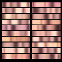 set of anodized metal strips and different textures.