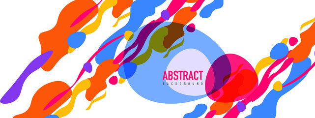 Trendy liquid style shapes abstract design, dynamic vector background for placards, brochures, posters, web landing pages, covers or banners