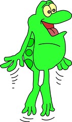 Jumping frog in green color