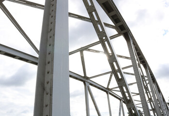 Fototapeta na wymiar steel bridge at a canal