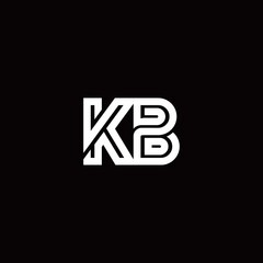 KB monogram logo with abstract line
