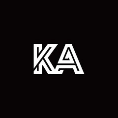 KA monogram logo with abstract line
