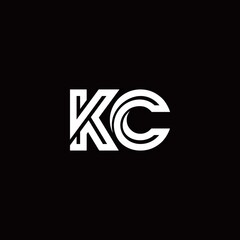 KC monogram logo with abstract line