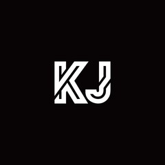 KJ monogram logo with abstract line