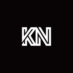 KN monogram logo with abstract line