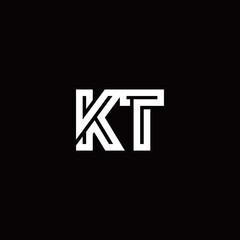 KT monogram logo with abstract line