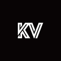 KV monogram logo with abstract line