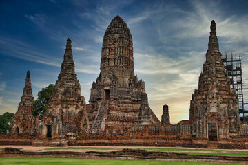 Fototapeta na wymiar Wat Chaiwatthanaram temple in Ayutthaya Thailand