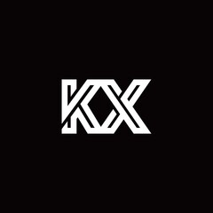 KX monogram logo with abstract line