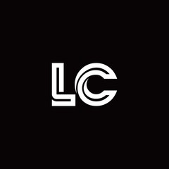 LC monogram logo with abstract line