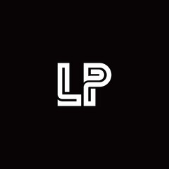 LP monogram logo with abstract line