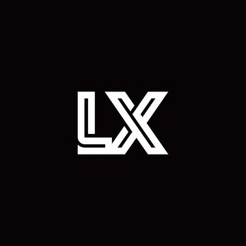 LX monogram logo with abstract line