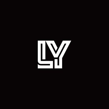 LY monogram logo with abstract line