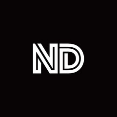 ND monogram logo with abstract line