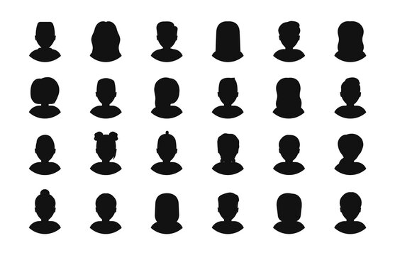 Set of avatars profile icons. Men and women avatar account. Vector flat icon.