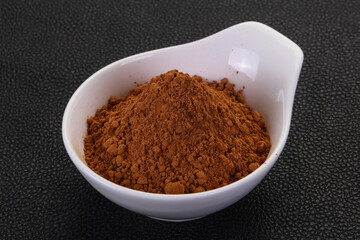 Cocoa powder in the bowl