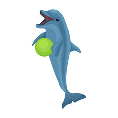Obraz premium Dolphin vector icon.Cartoon vector icon isolated on white background dolphin.