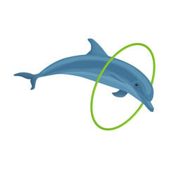 Dolphin vector icon.Cartoon vector icon isolated on white background dolphin.