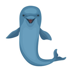 Dolphin vector icon.Cartoon vector icon isolated on white background dolphin.