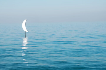 Fototapeta na wymiar The moon in the pier of Thessaloniki