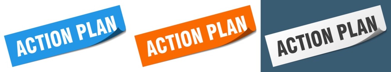 action plan paper peeler sign set. action plan sticker