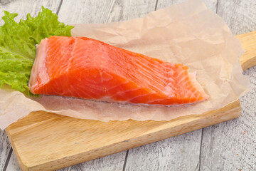 Piece of raw salmon