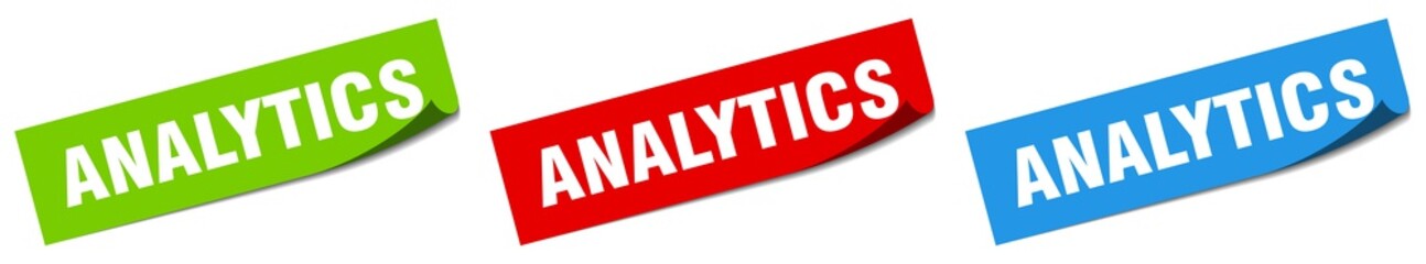 analytics paper peeler sign set. analytics sticker