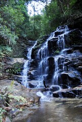 The waterfall in the Blue Mountains national park in Australia