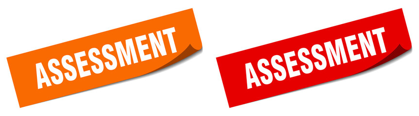 assessment paper peeler sign set. assessment sticker