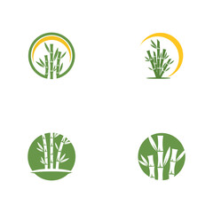 Set Bamboo vector icon logo